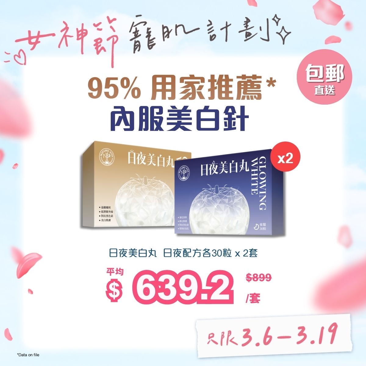 【兩套優惠】日夜美白丸 日夜配方各30粒 x 2套