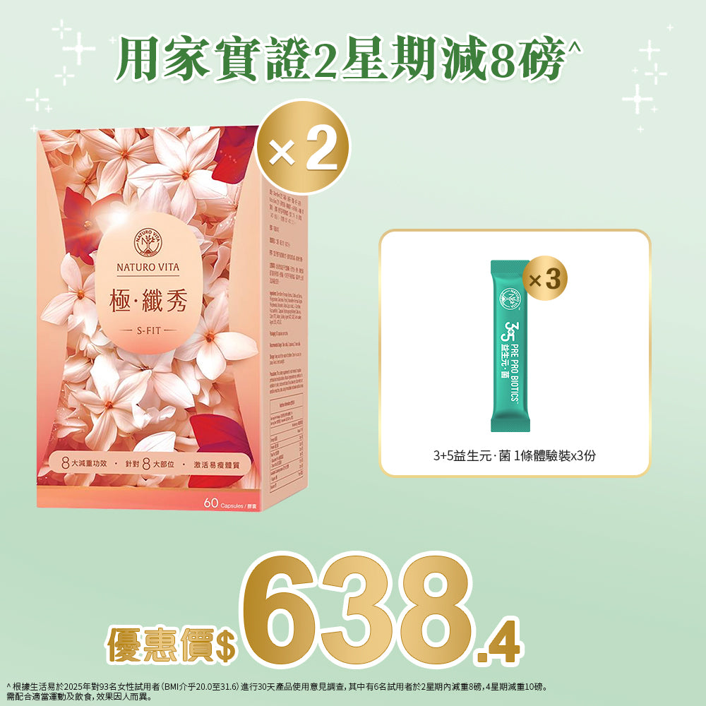 【靜態燒脂】極 ‧ 纖秀 60粒裝x2盒
