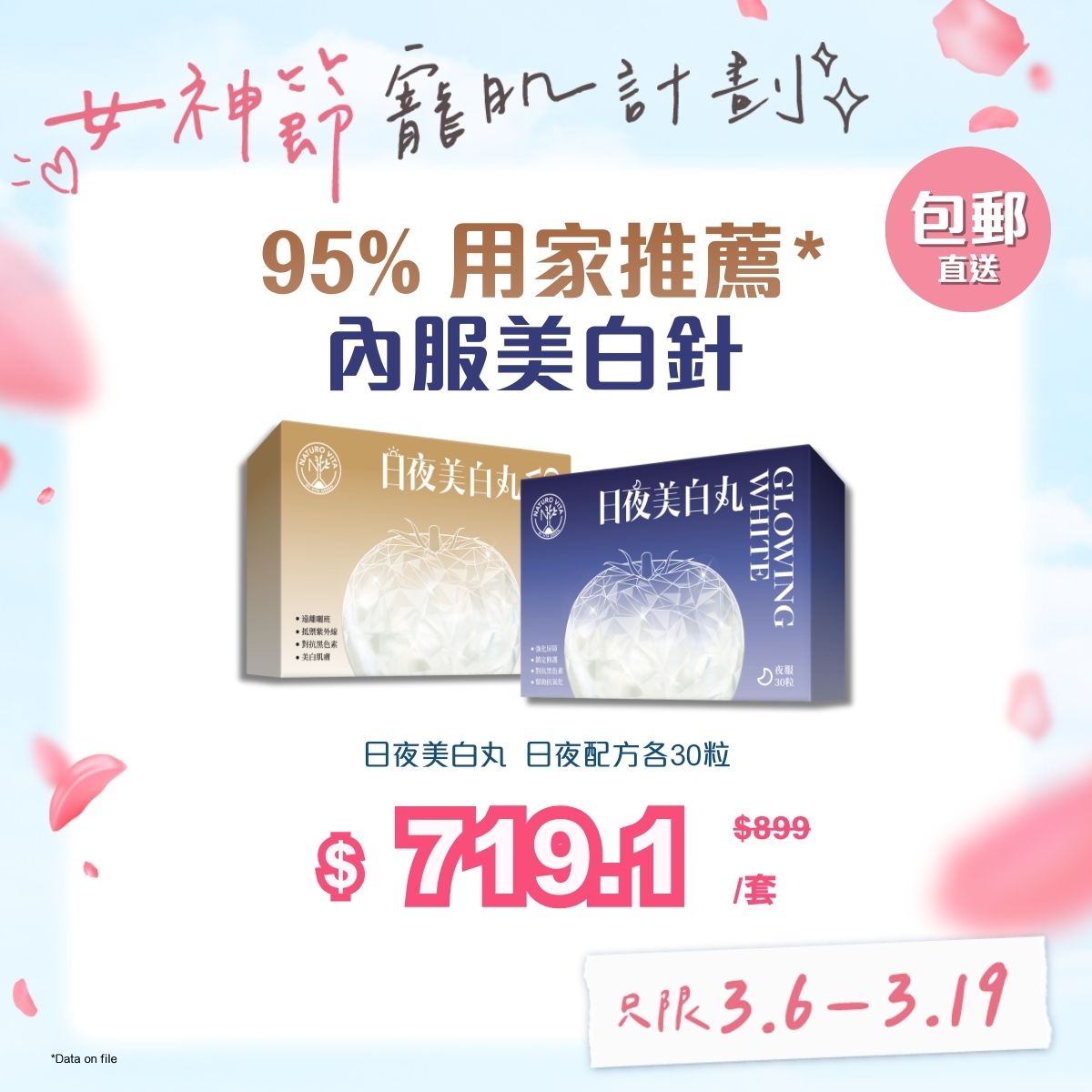 【一套免運】日夜美白丸 日夜配方各30粒