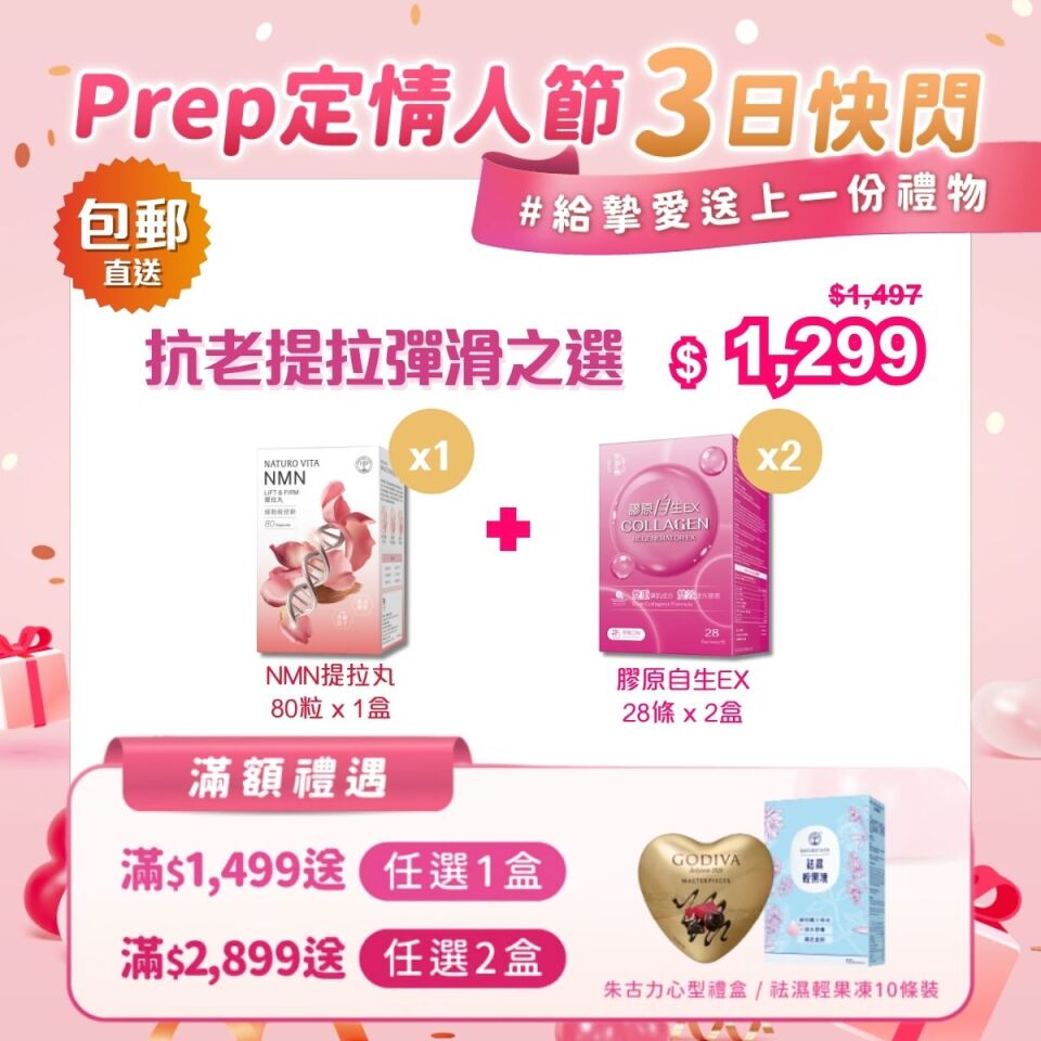 【抗老提拉彈滑之選】NMN提拉丸80粒x1+膠原自生EX28條x2
